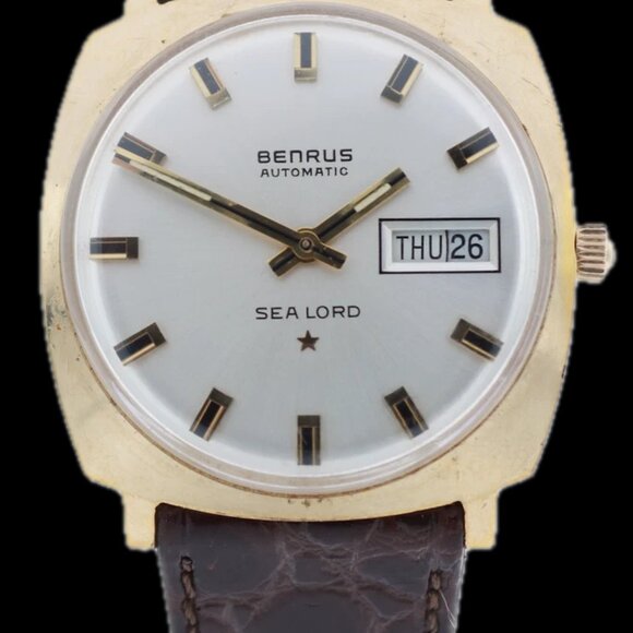 Vintage Benrus Sea Lord Sunburst Day Date Men\'s Automatic Wristwatch Swiss main image 5
